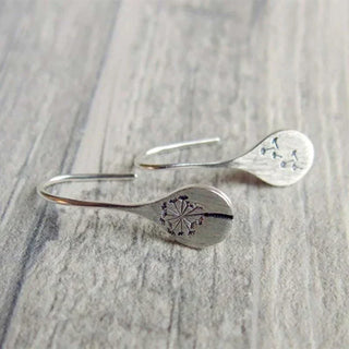 WILLA - Silver Dandelion Leaf Earrings
