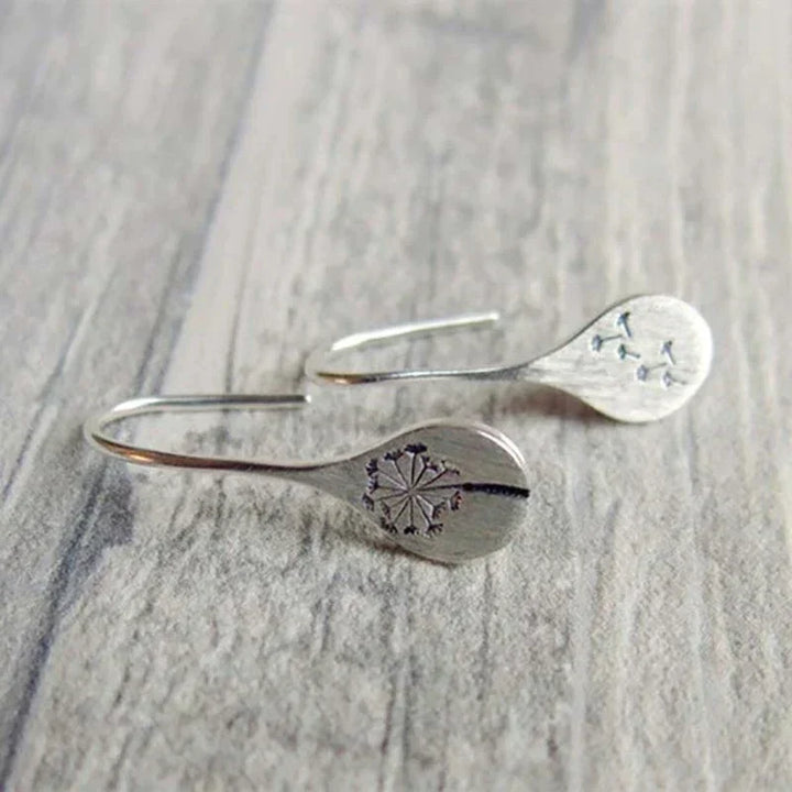 WILLA - Silver Dandelion Leaf Earrings