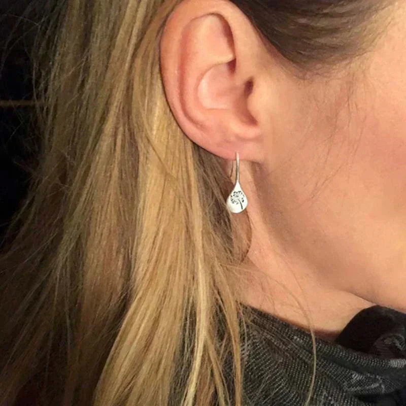 WILLA - Silver Dandelion Leaf Earrings