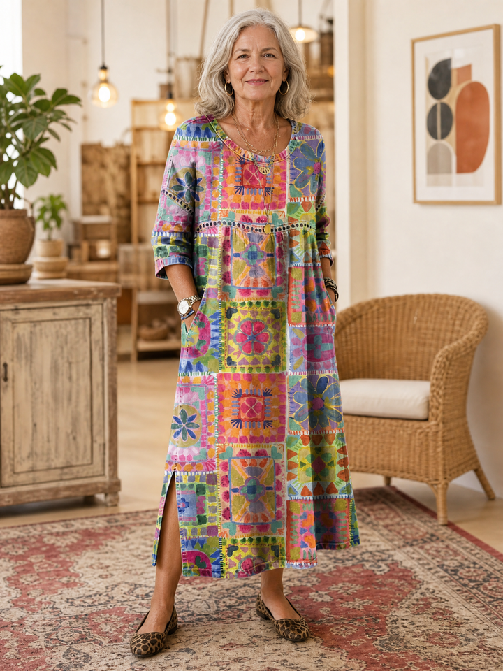 PALOMA ethnic print flowy dress