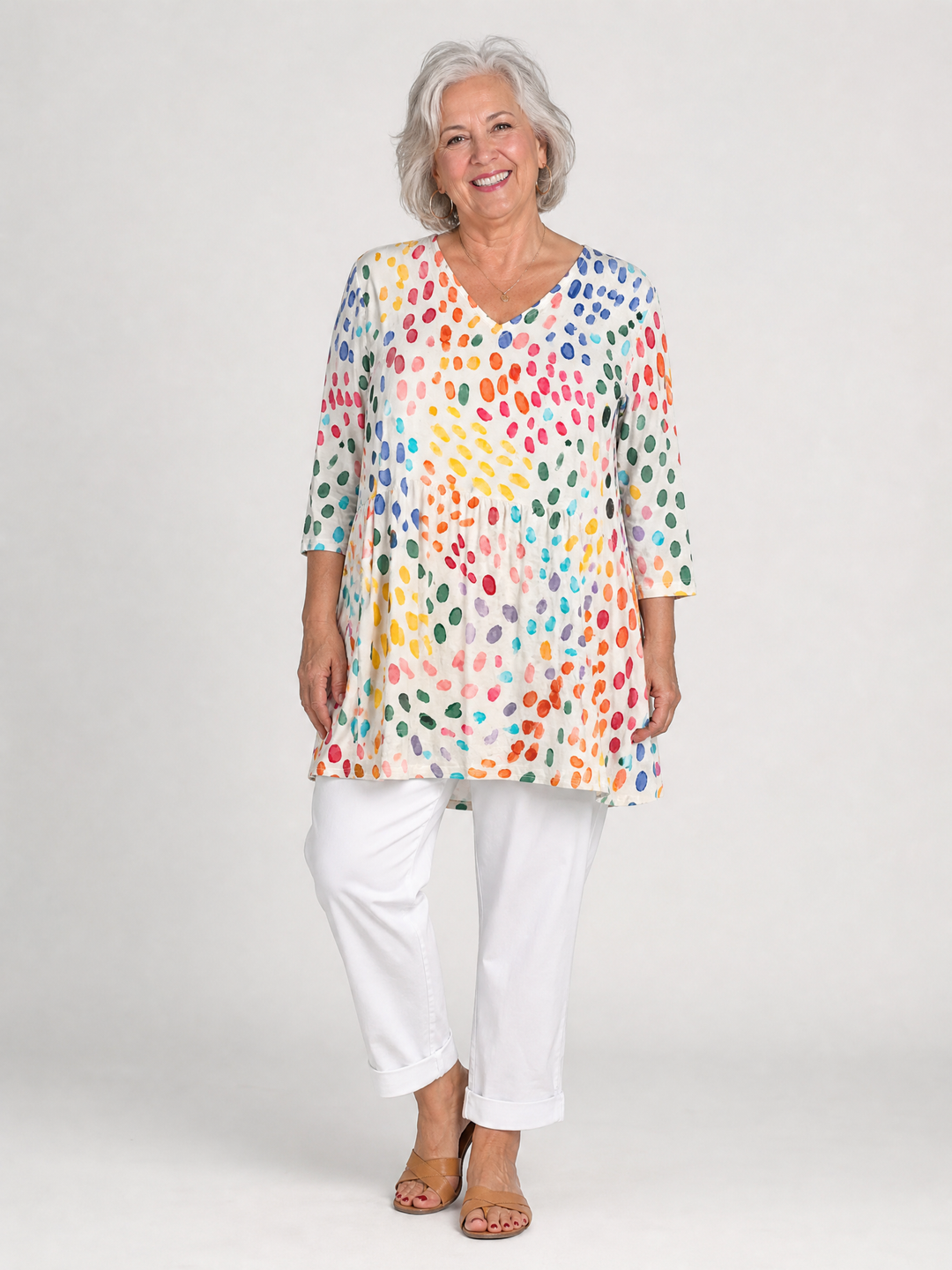 ILEANA™ - Long V-Neck Blouse