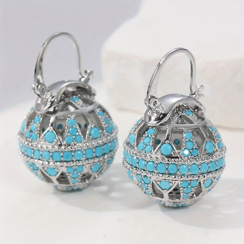 ROSALIND - Turquoise Filigree Globe Drops