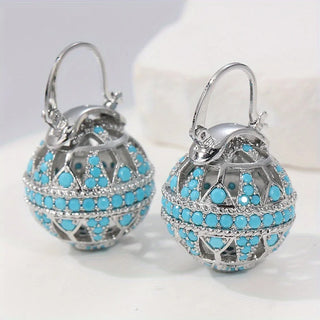 BLANCHE - Turquoise Filigree Mandala Earrings