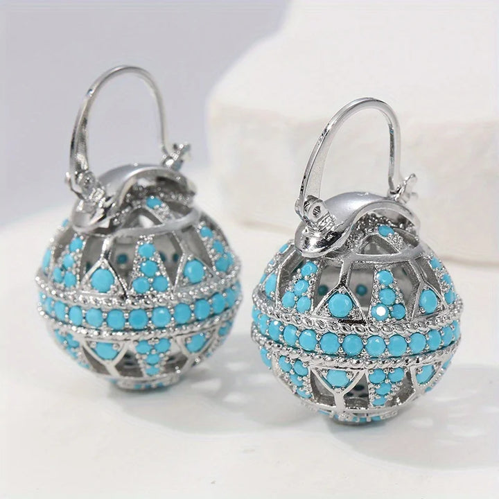 BLANCHE - Turquoise Filigree Mandala Earrings
