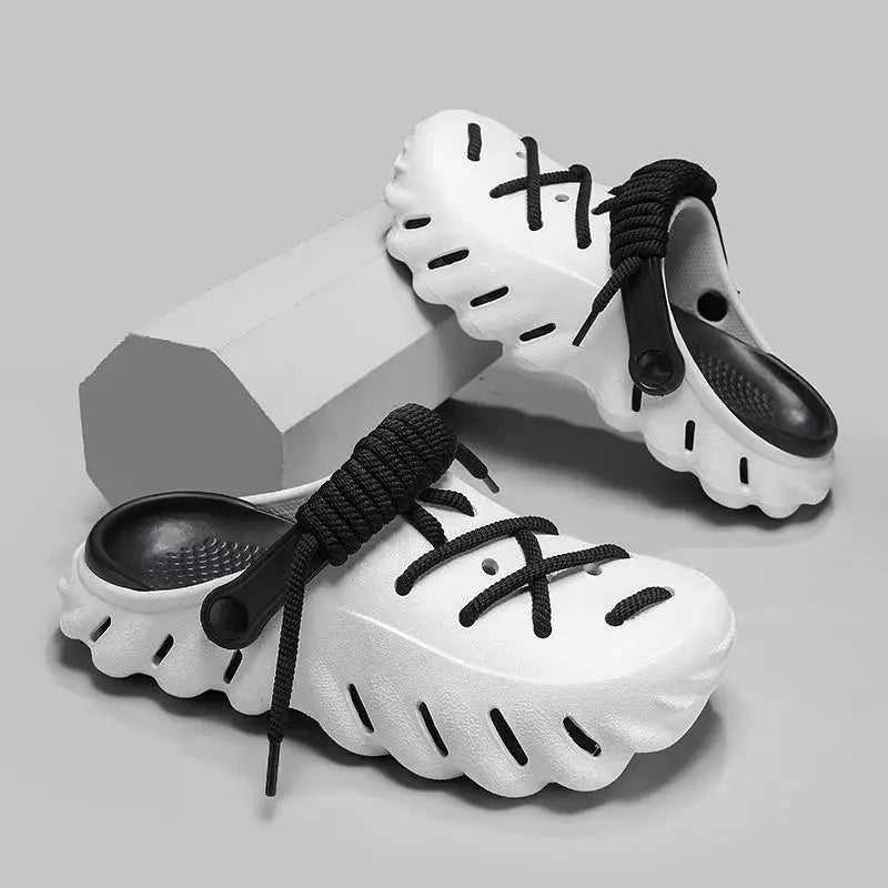 MAWENNA Ridge Laced Clogs White
