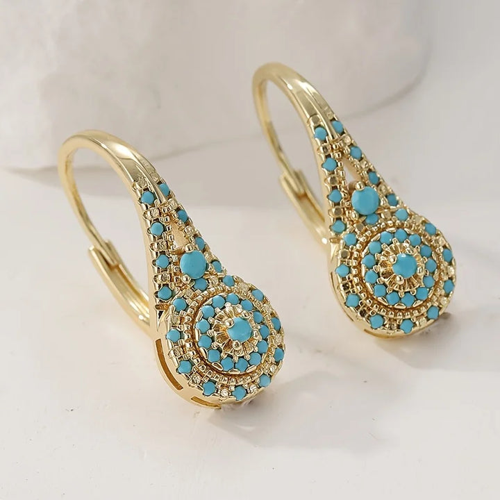 CELESTINE - Turquoise Mosaic Teardrop Earrings