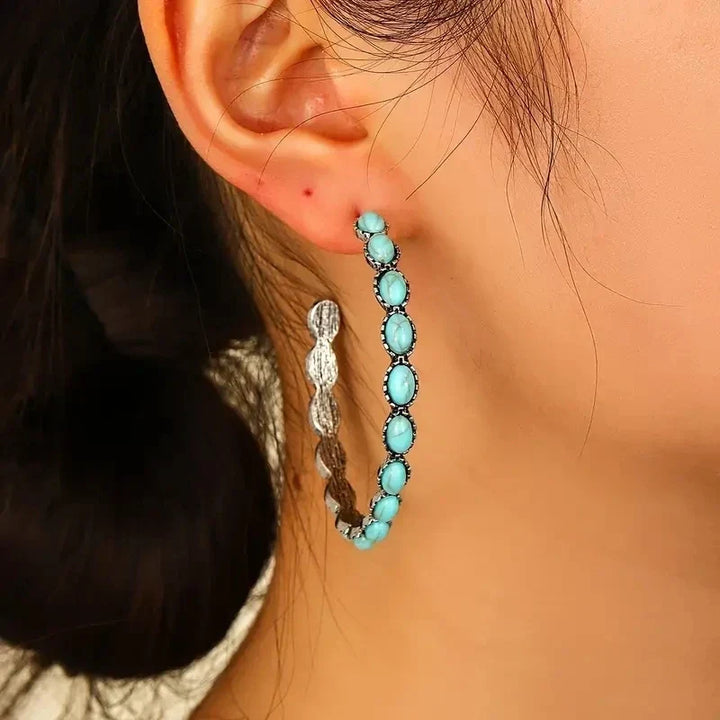REINE - Turquoise Circle Earrings