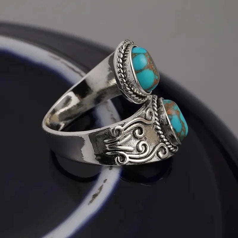 AMELIE - Vintage Turquoise Band Ring