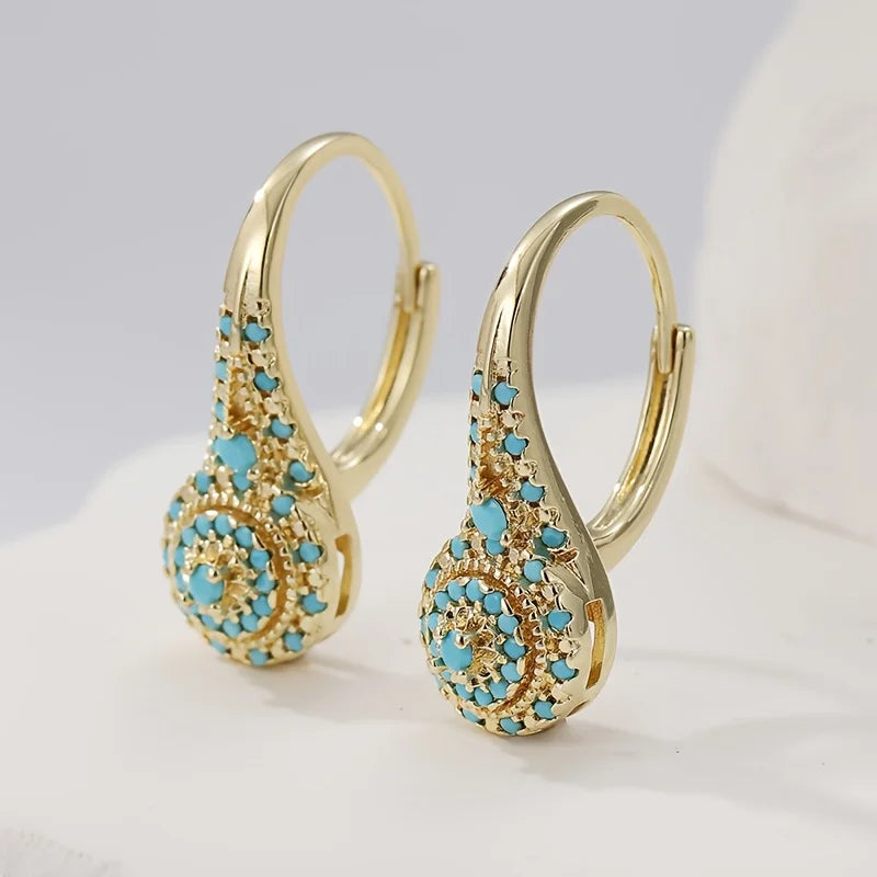 CELESTINE - Turquoise Mosaic Teardrop Earrings