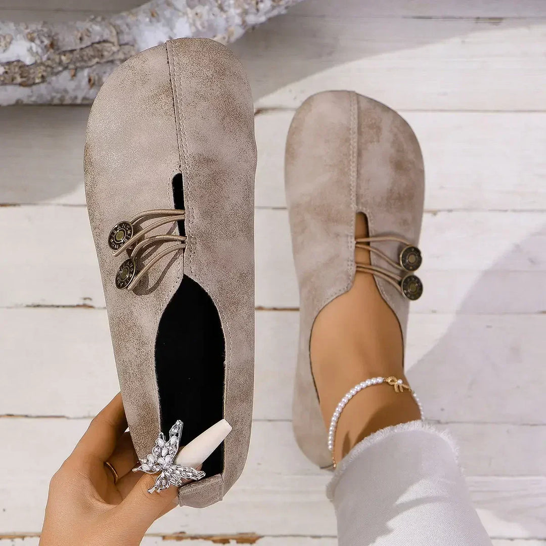 ANEMONE - Orthopedic Suede Loafers Beige