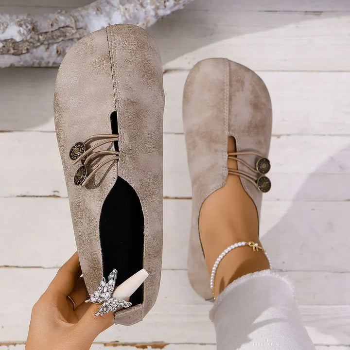ANEMONE - Orthopedic Suede Loafers Beige