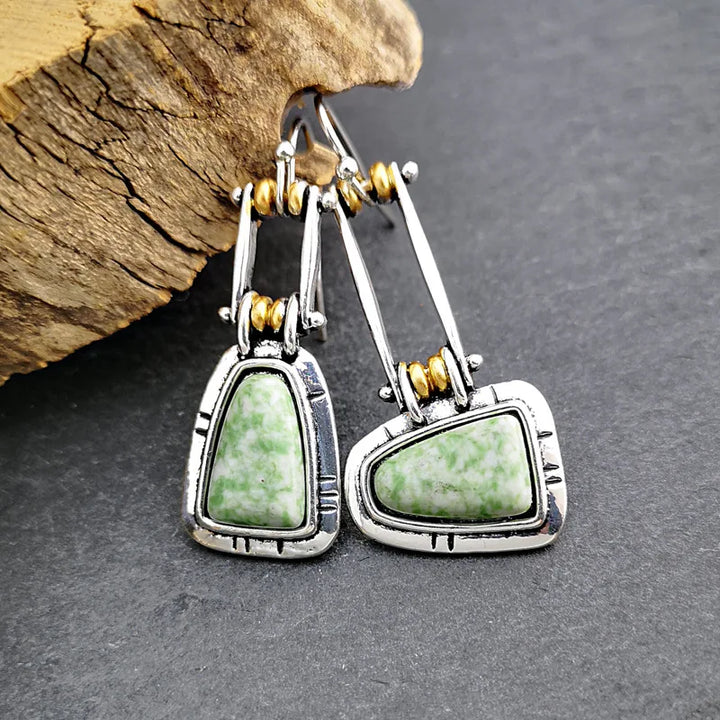 FABIENNE - Handcrafted Turquoise Drop Earrings
