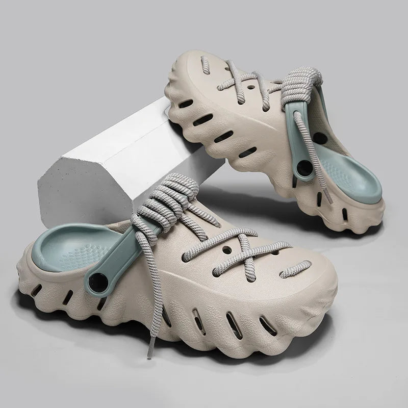 MAWENNA Ridge Laced Clogs Gray