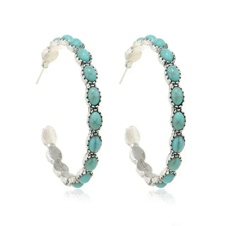 REINE - Turquoise Circle Earrings