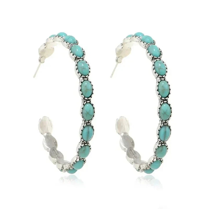 REINE - Turquoise Circle Earrings