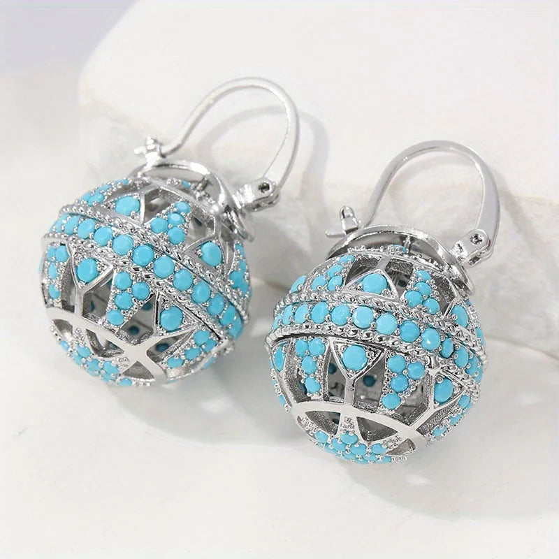 ROSALIND - Turquoise Filigree Globe Drops