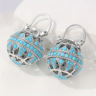 BLANCHE - Turquoise Filigree Mandala Earrings