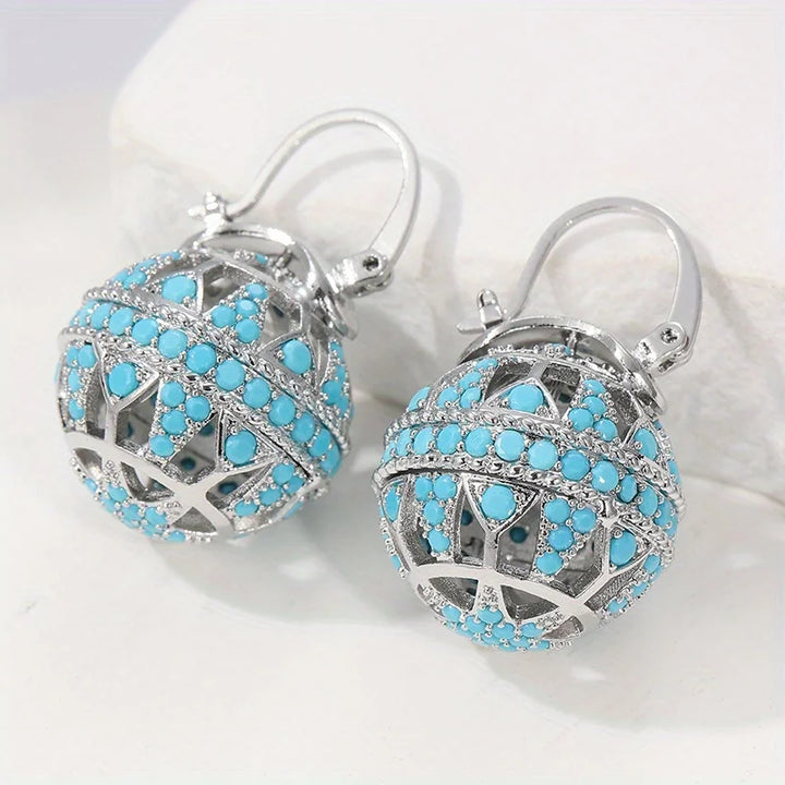 BLANCHE - Turquoise Filigree Mandala Earrings