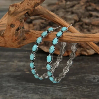 REINE - Turquoise Circle Earrings