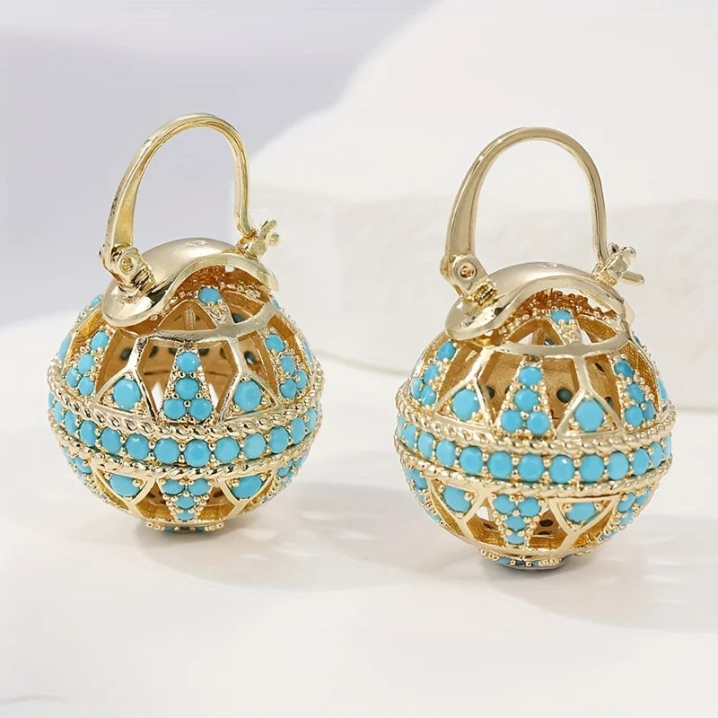 ROSALIND - Turquoise Filigree Globe Drops