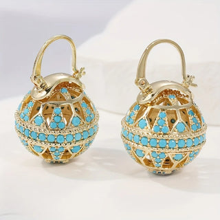 ROSALIND - Turquoise Filigree Globe Drops