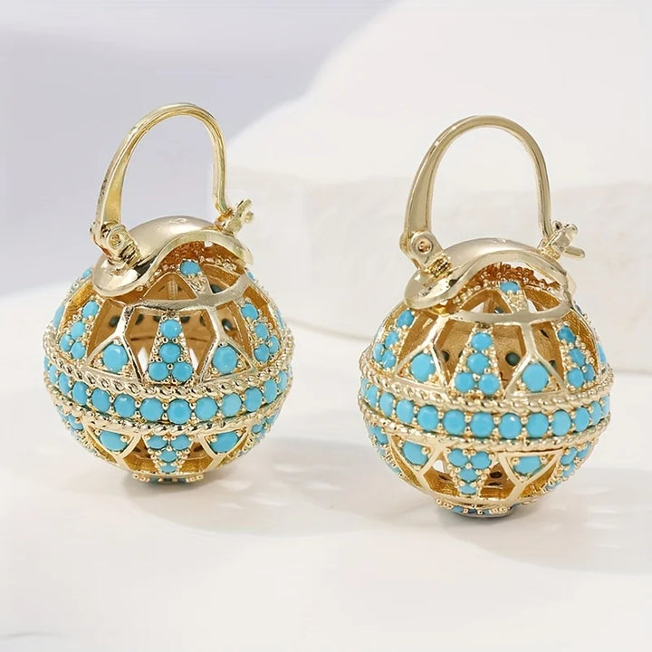 ROSALIND - Turquoise Filigree Globe Drops