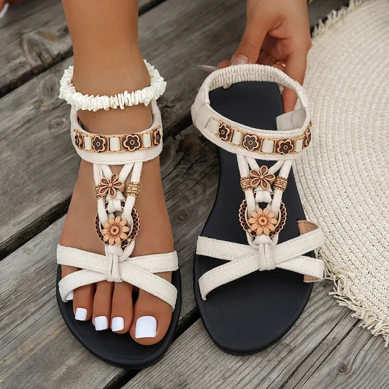 CAPUCINE Floral Strap Sandals