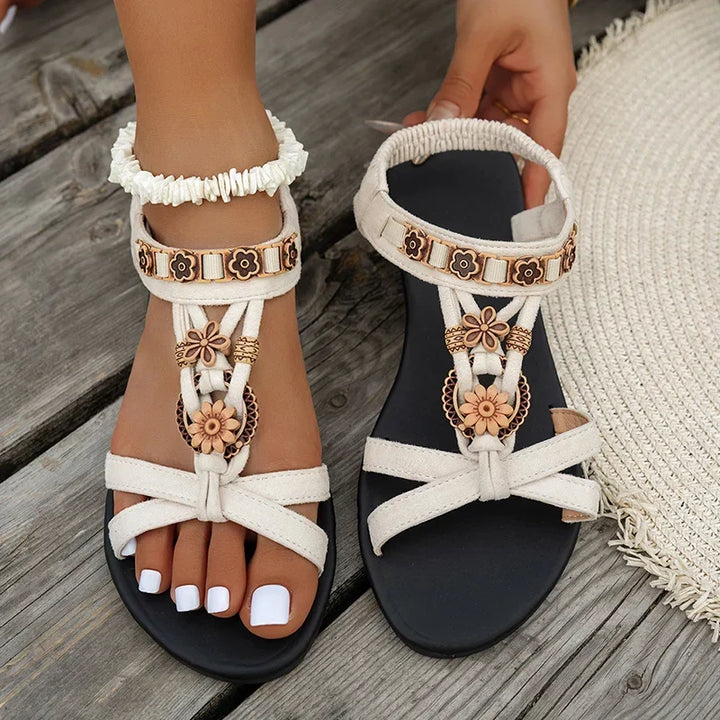CAPUCINE Floral Strap Sandals
