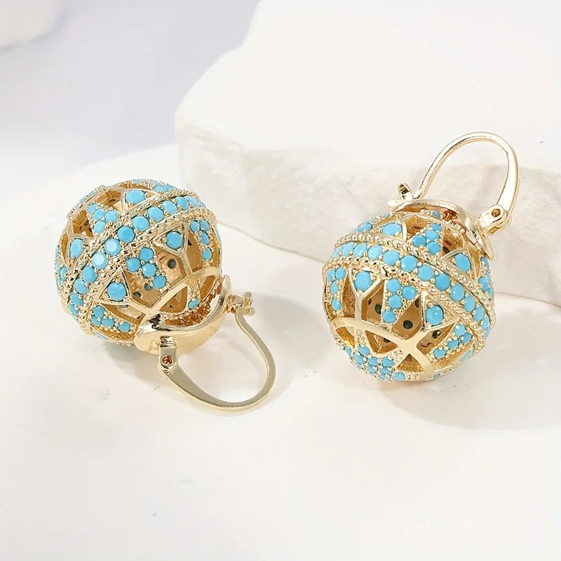 ROSALIND - Turquoise Filigree Globe Drops