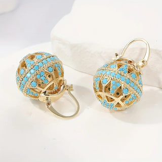 ROSALIND - Turquoise Filigree Globe Drops