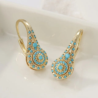 CELESTINE - Turquoise Mosaic Teardrop Earrings