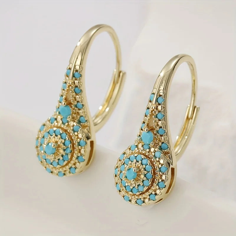 CELESTINE - Turquoise Mosaic Teardrop Earrings