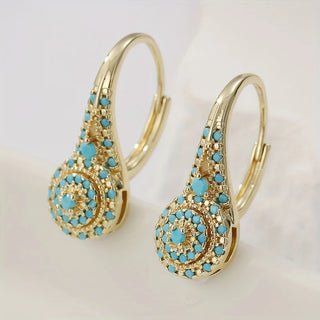 AURELIE - Turquoise Mosaic Bloom Earrings
