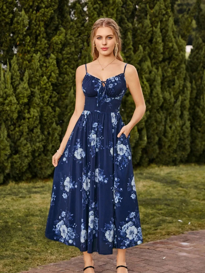 SUZANNE™ - Summer Slit Floral Dress