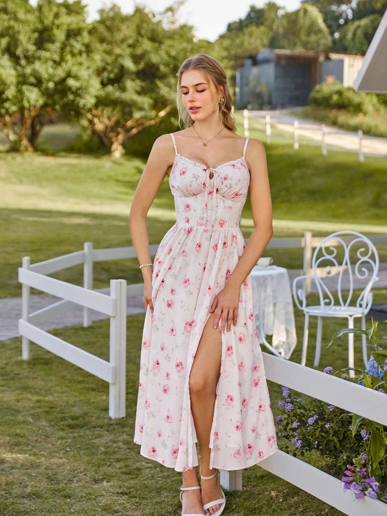 SUZANNE™ - Summer Slit Floral Dress