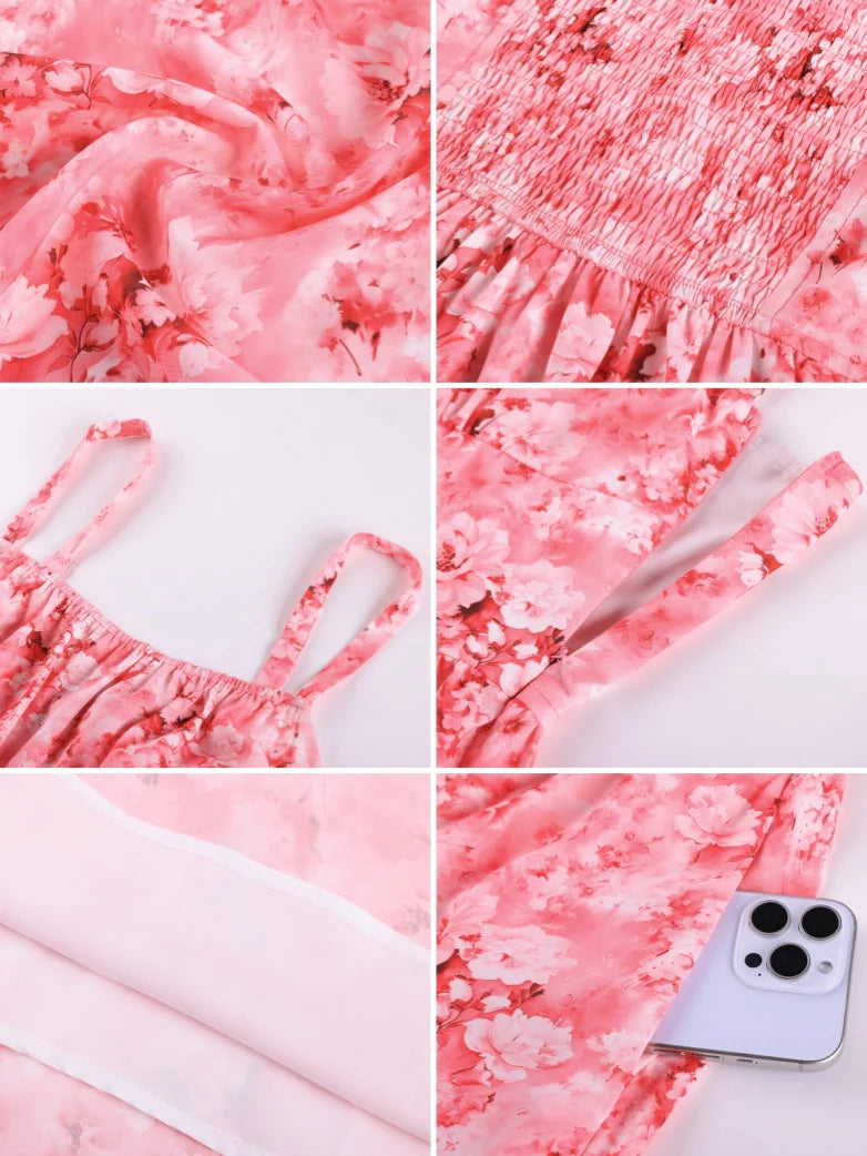 GENEVIEVE™ - Floral Chiffon Flared Sundress