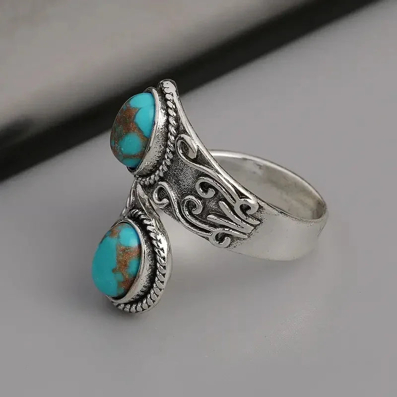 AMELIE - Vintage Turquoise Band Ring