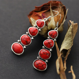 MARJOLAINE - Turquoise Statement Drop Earrings