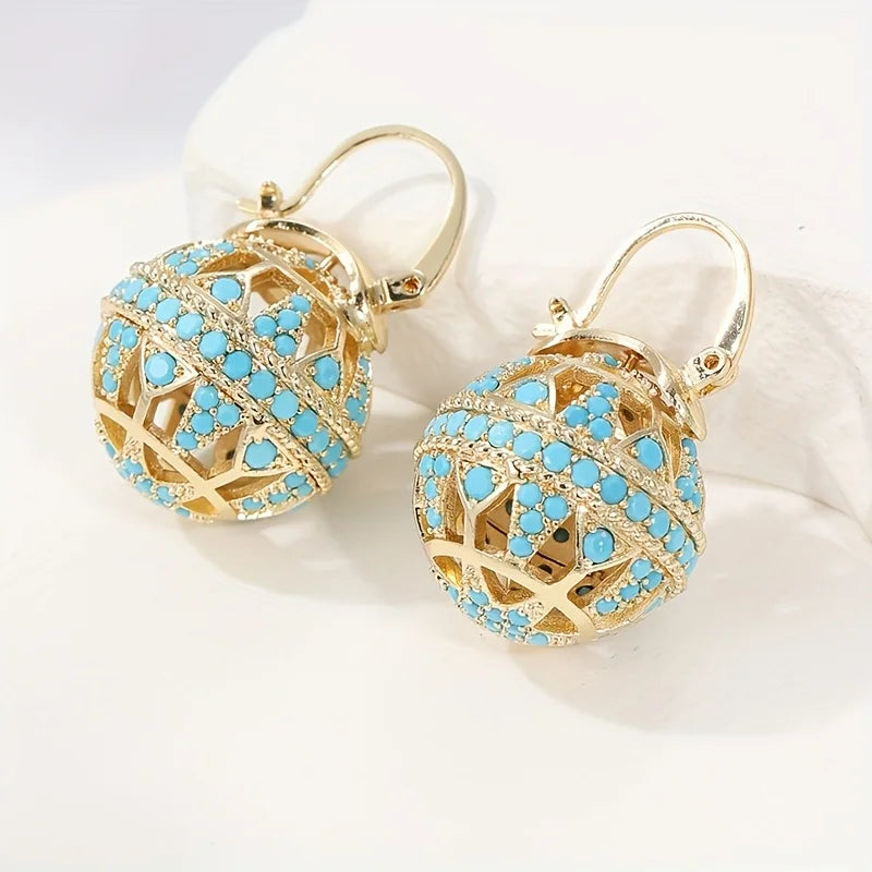 ROSALIND - Turquoise Filigree Globe Drops