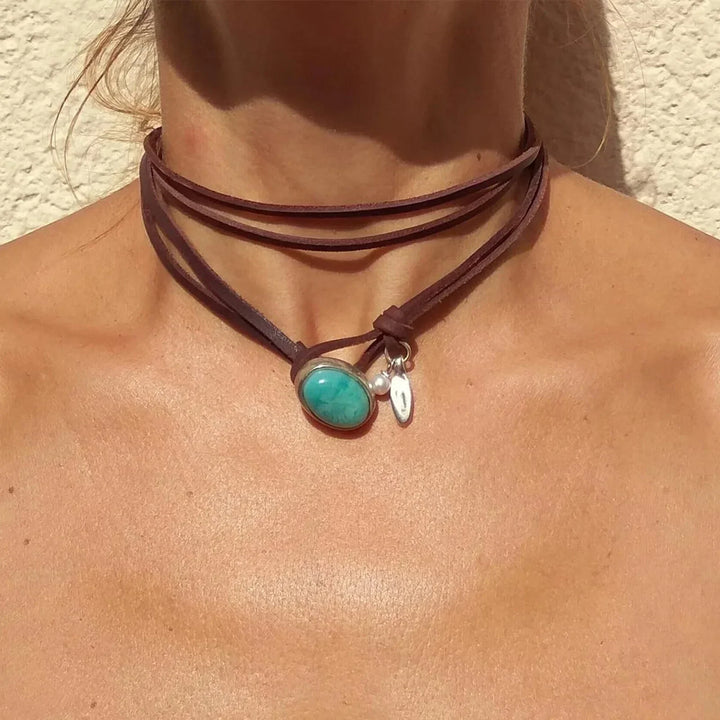 ZELIE - Turquoise Gemstone Pendant Necklace