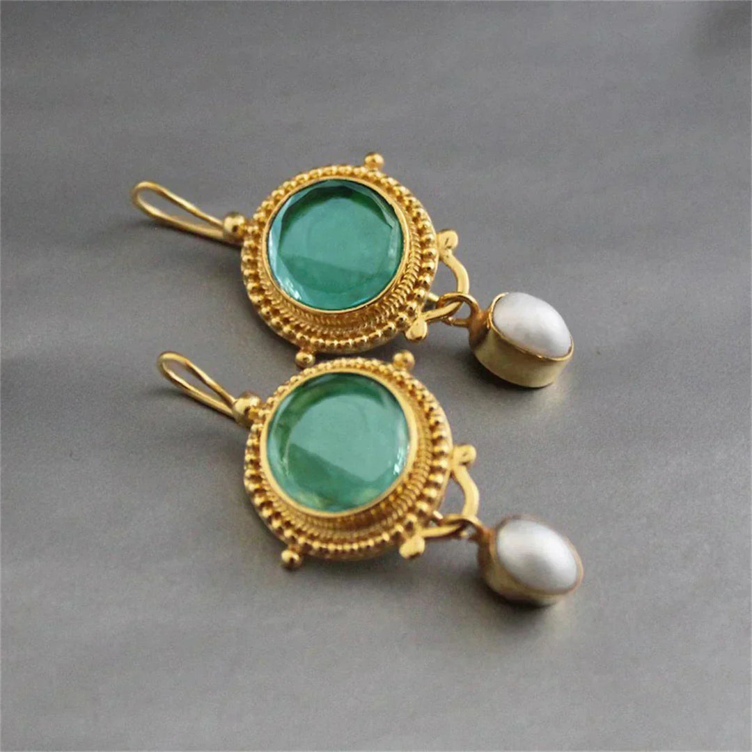 SERAPHINE - Turquoise Pearl Drop Earrings