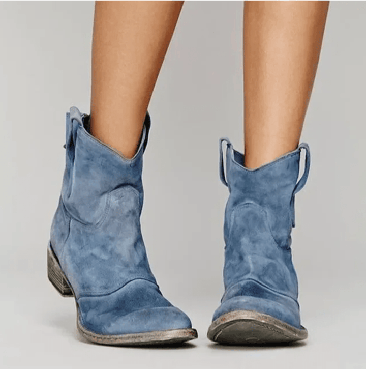 Delphine Suede Orthopedic Boots - Blue