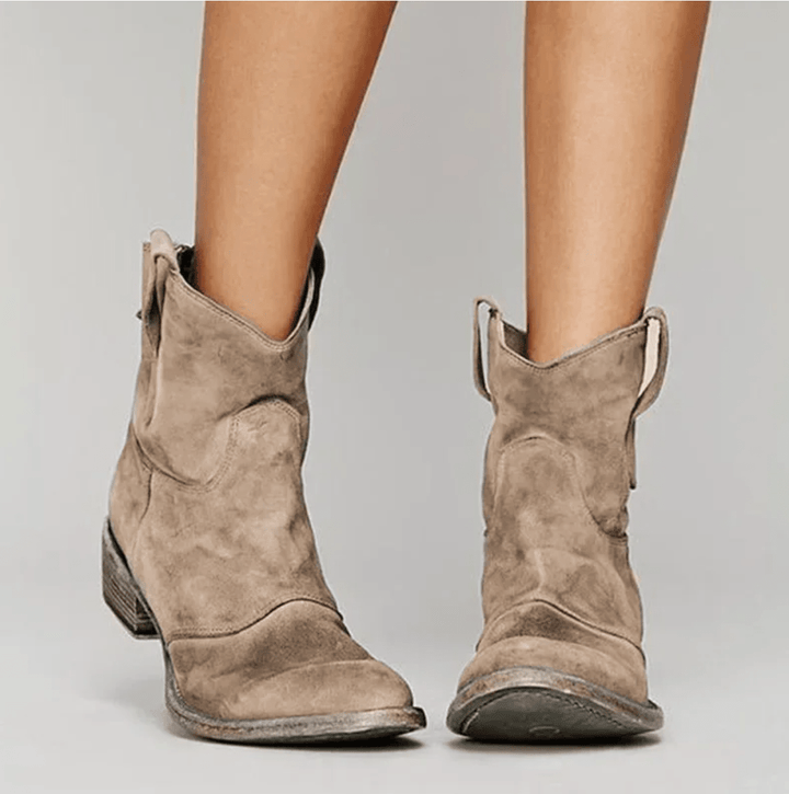 Delphine Suede Orthopedic Boots - Light Brown