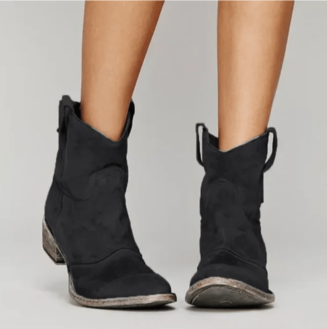 Delphine Suede Orthopedic Boots - Black