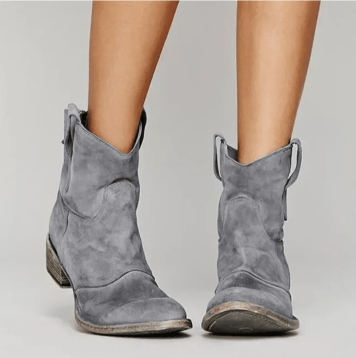 Delphine Suede Orthopedic Boots - Gray