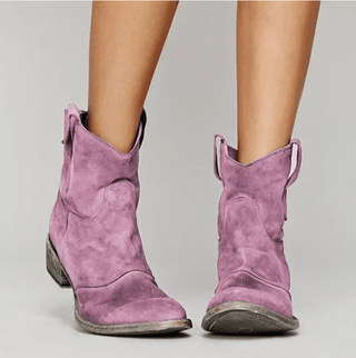 Delphine Suede Orthopedic Boots - Pink
