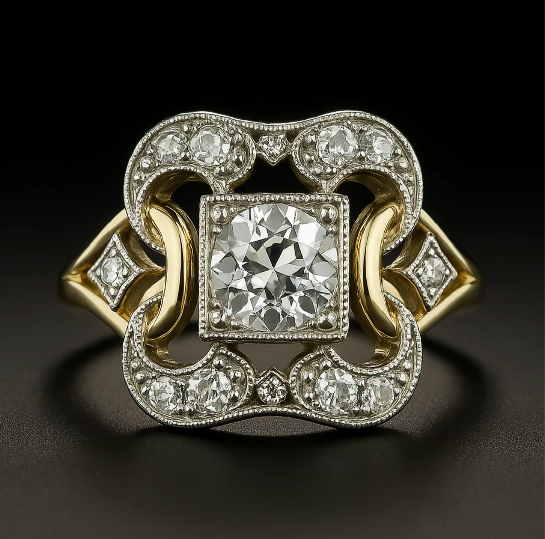 Elodie | Vintage Zirconia Gold Ring