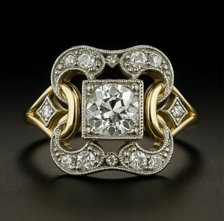 Elodie | Vintage Zirconia Gold Ring