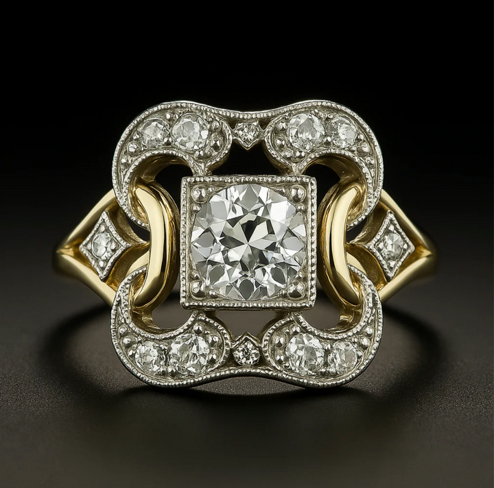 Elodie | Vintage Zirconia Gold Ring
