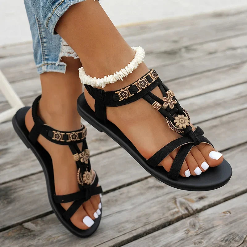 CAPUCINE Floral Strap Sandals